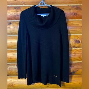Calvin Klein Cowlneck Black Tunic Sweater Size Medium